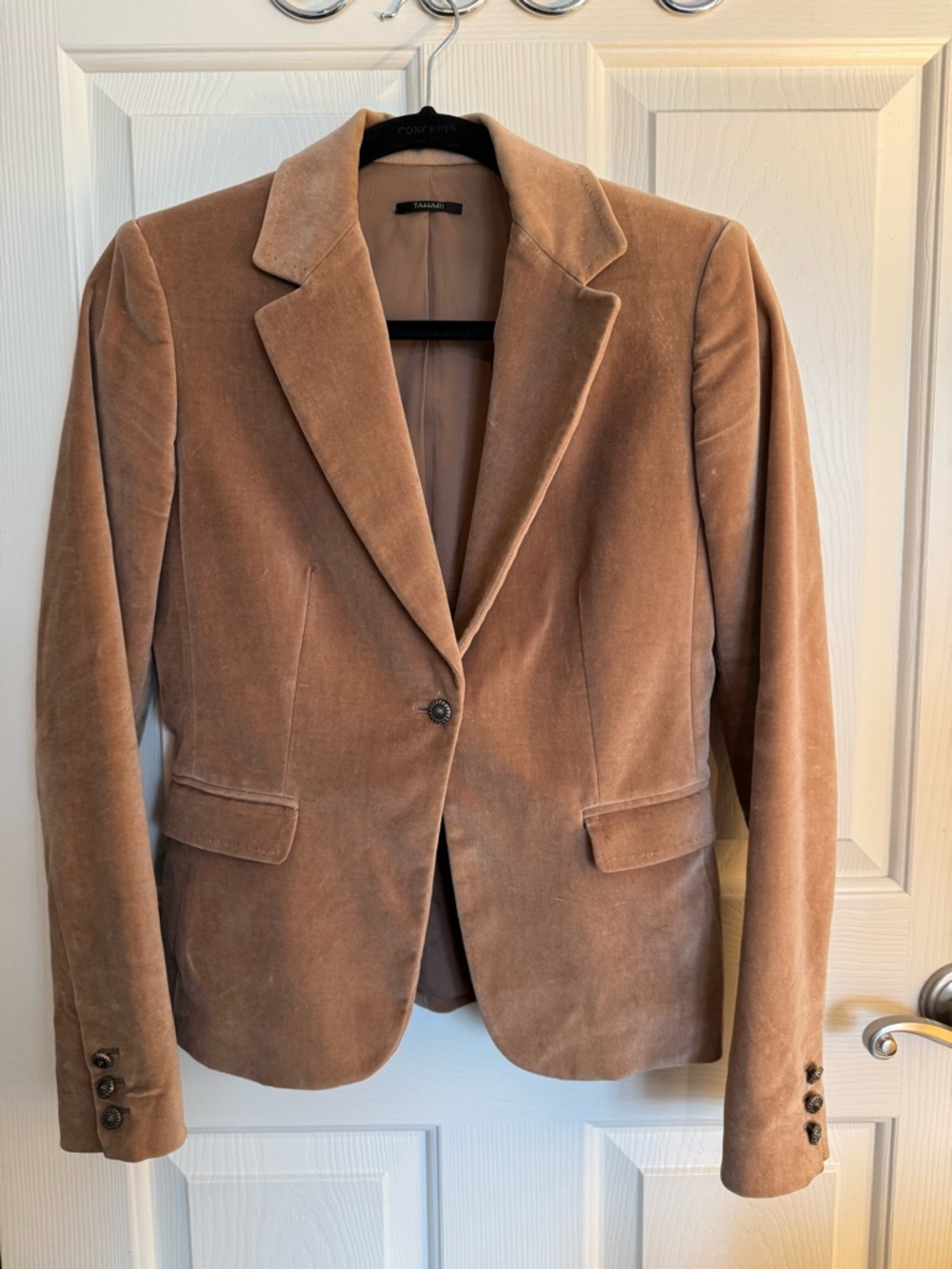 Vintage Tahari Velvet like  Blazer  - Camel Brown